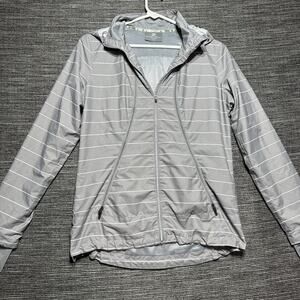 Road Runner Jacket Women's Small Gray Striped Light Full Zip